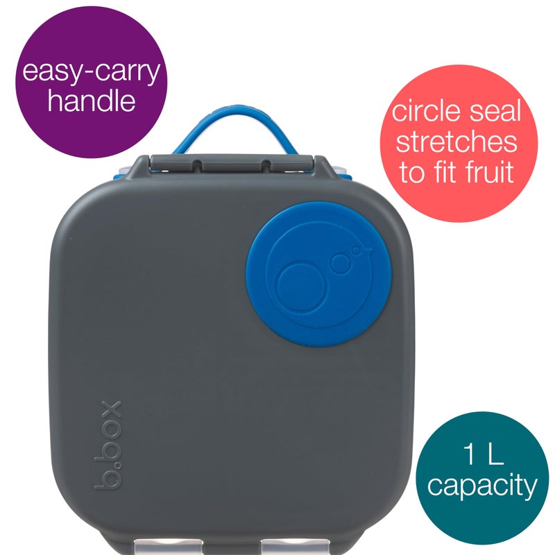 b.box Mini Lunch Box, Bento Box for Kids, Snack Container with 2 Leak Proof Compartments, Reusable Snack Containers with Lids, Kids Lunch Boxes Ages 3+, BPA Free, 4 1/4 Cup Capacity (Blue Slate) - Image 3